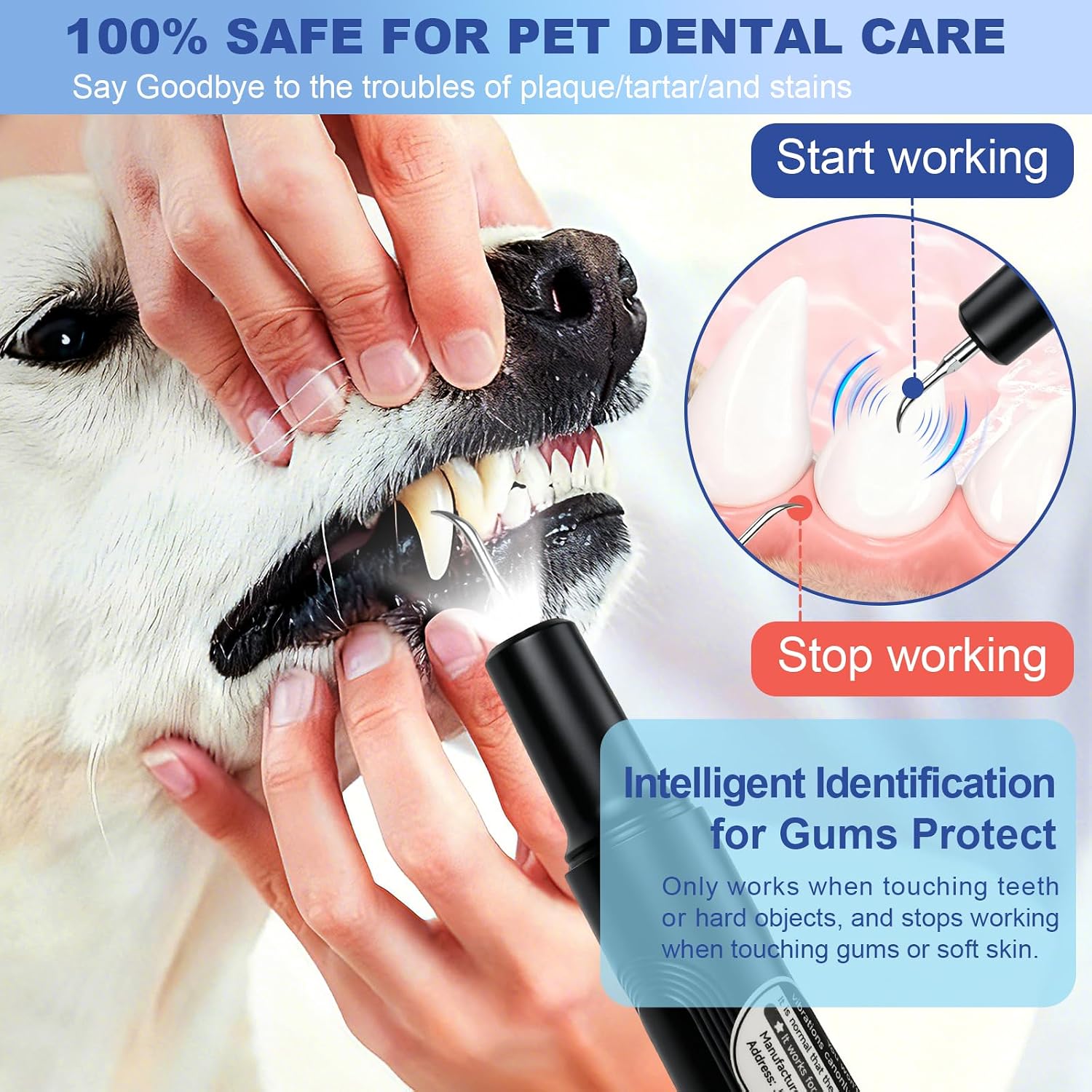 Detalle de ETACCU Dog Plaque Remover: Low Noise Sonic Tooth Cleaner for Pets