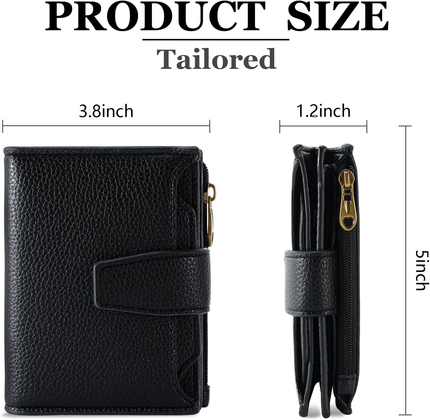 Thumbnail 2 de Airkit Small Wallet for Women with RFID Blocking — Soft Leather, Bifold, Zipper Coin Pocket