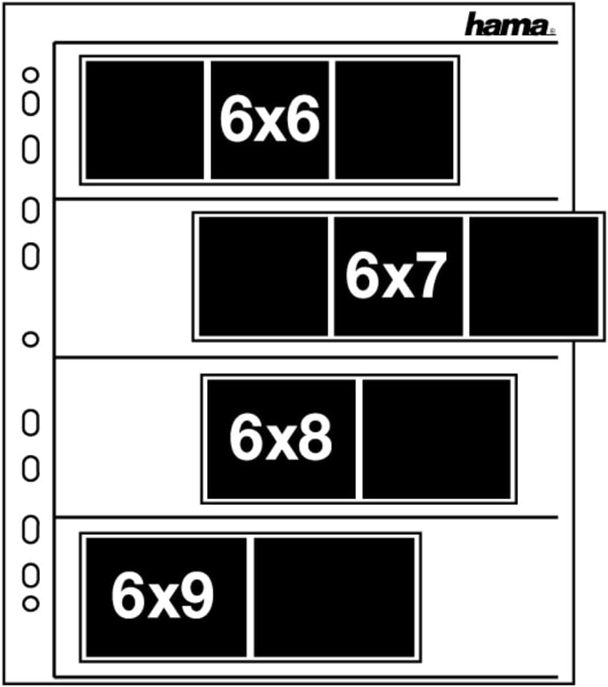 Detalle de Hama negative file storage sleeves for 4 strips (6x7 cm or 6x9 cm frames), 100-pack, glassine