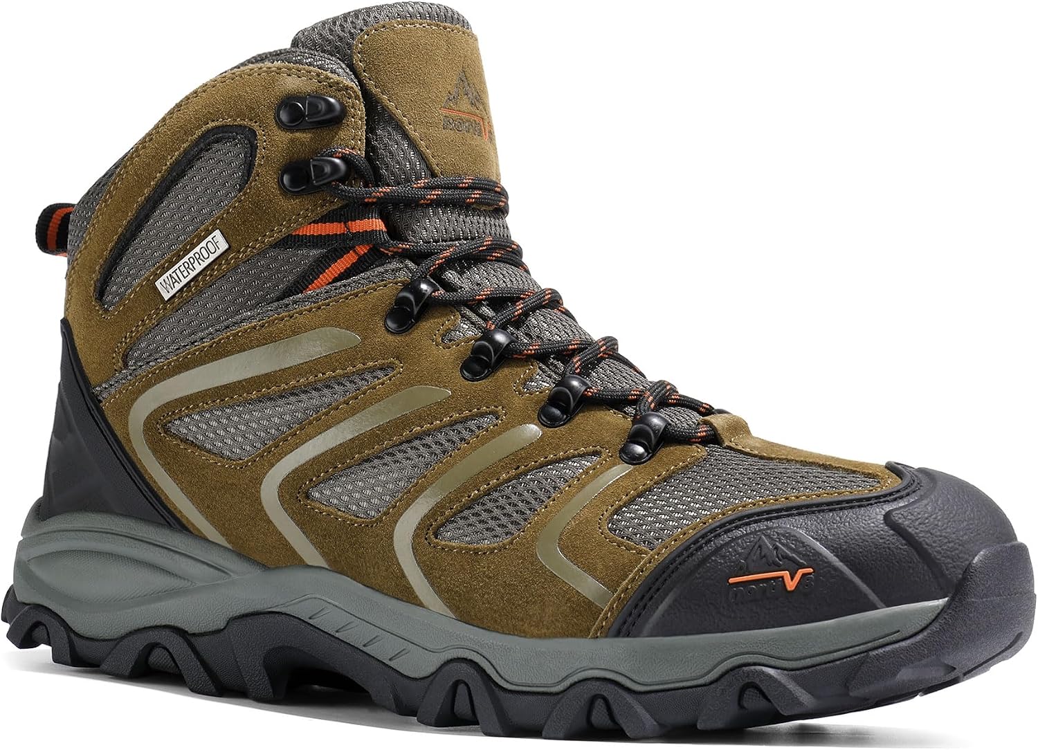 Detalle de NORTIV 8 Armadillo Men’s Waterproof Hiking Boots — Lightweight, Cushioned, Grippy Outsole
