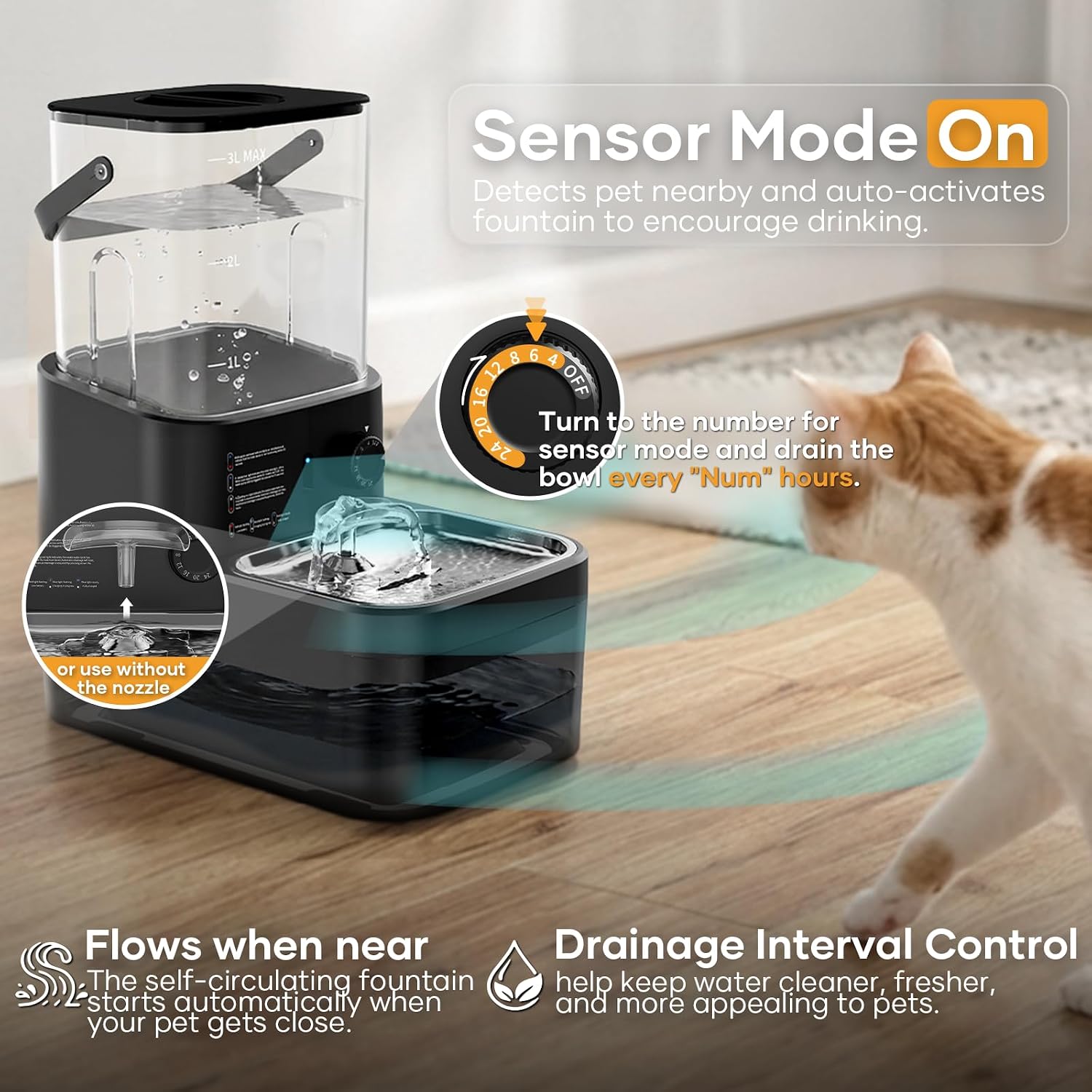 Detalle de Cat Water Fountain, 3L