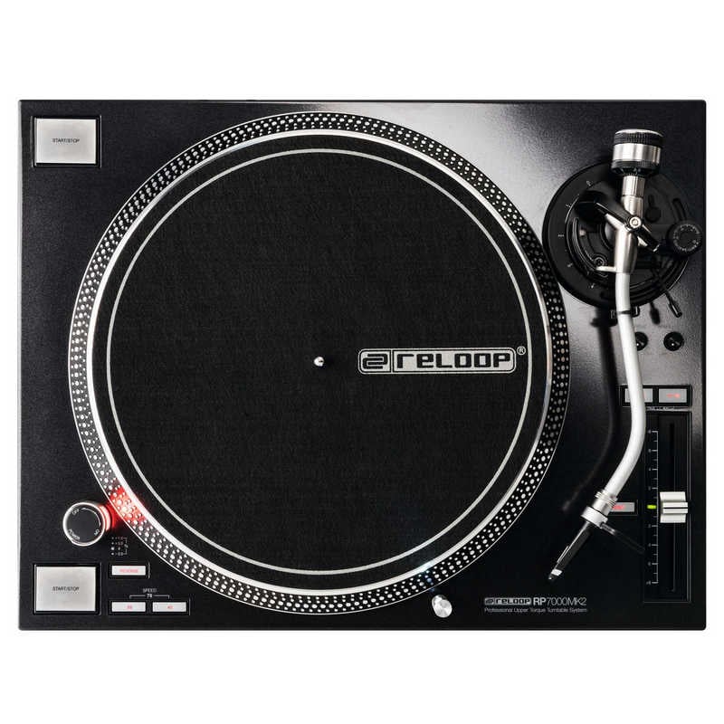 Detalle de Reloop RP-7000 MK2: Plato DJ de tracción directa en negro, sólido para clubs