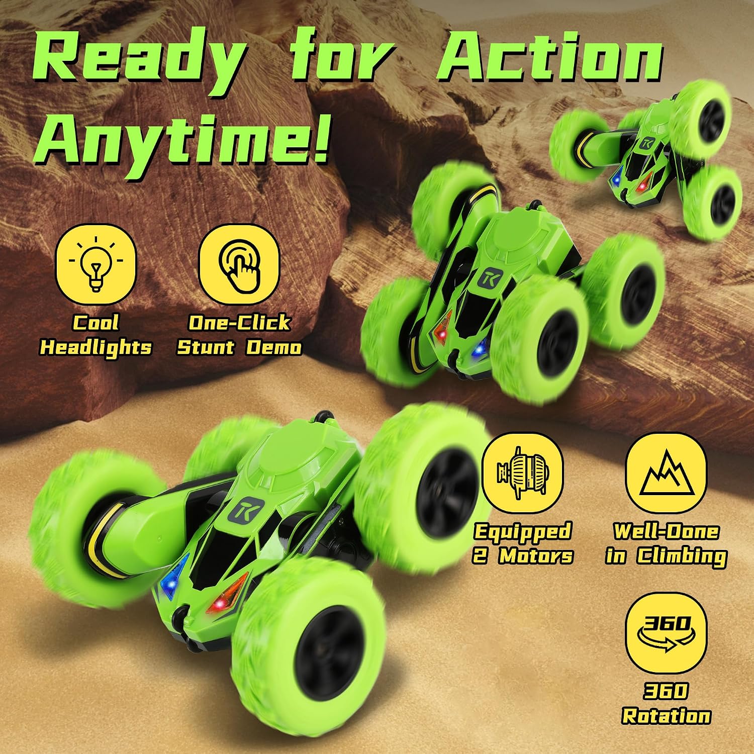 Detalle 2 de Threeking RC Stunt Car 1:28 remote control truck