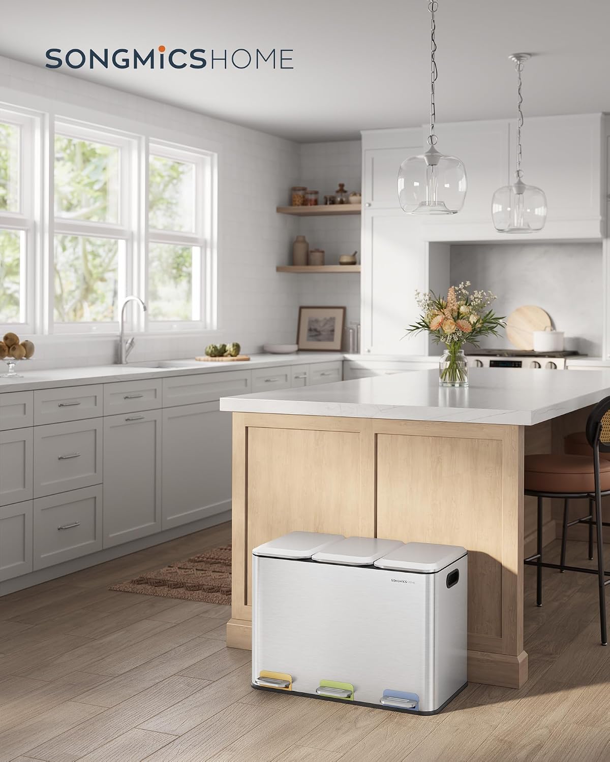 Detalle 2 de SONGMICS HOME Mülleimer Küche 3x15 L