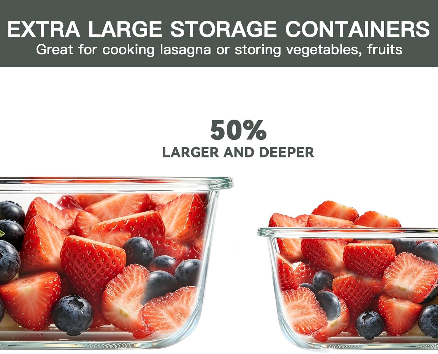 Thumbnail 2 de M MCIRCO 67.4oz Extra Large Glass Storage Containers Set (6 Pack) with Airtight Lids