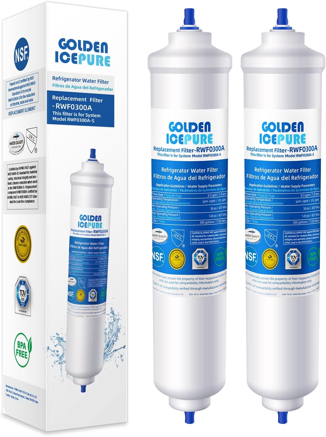 GOLDEN ICEPURE Wasserfilter kompatibel mit Samsung