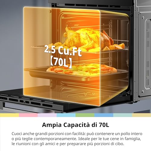 Thumbnail 1 de COMFEE' CBO70M80D2-BK Forno Elettrico Ventilato da Incasso Multifunzione da 70 L