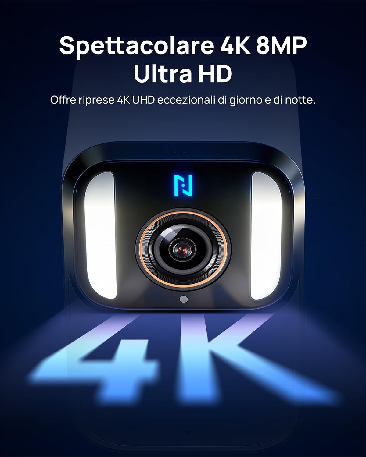 Detalle de Anona Aurora 4K Kit 2 Pezzi + SmartBase: telecamere solari Wi‑Fi 2.4 GHz per esterni con rilevamento IA e registrazione 24/7