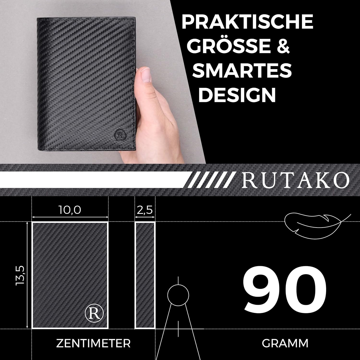 Thumbnail 4 de RUTAKO Geldbörse Herren mit RFID Schutz 13,5x10x2,5 cm
