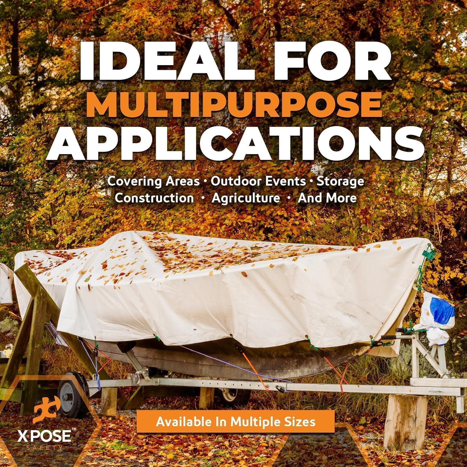 Thumbnail 6 de Heavy Duty White Poly Tarp 20' x 40' by Xpose Safety