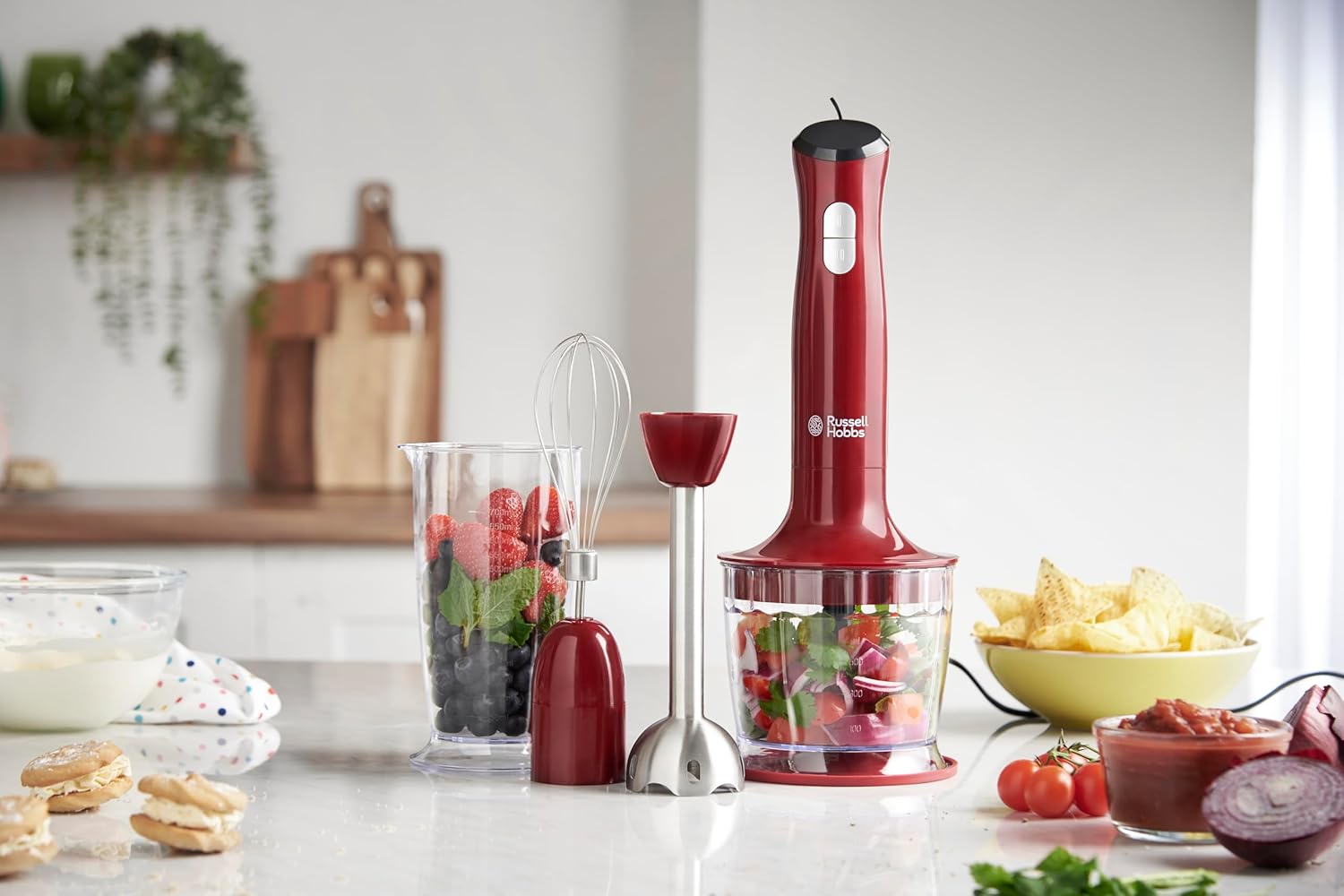 Thumbnail 1 de Russell Hobbs Desire Stabmixer 24700-56 (3-in-1: Pürierstab, Zerkleinerer, Mixer- & Schneebesenaufsatz)