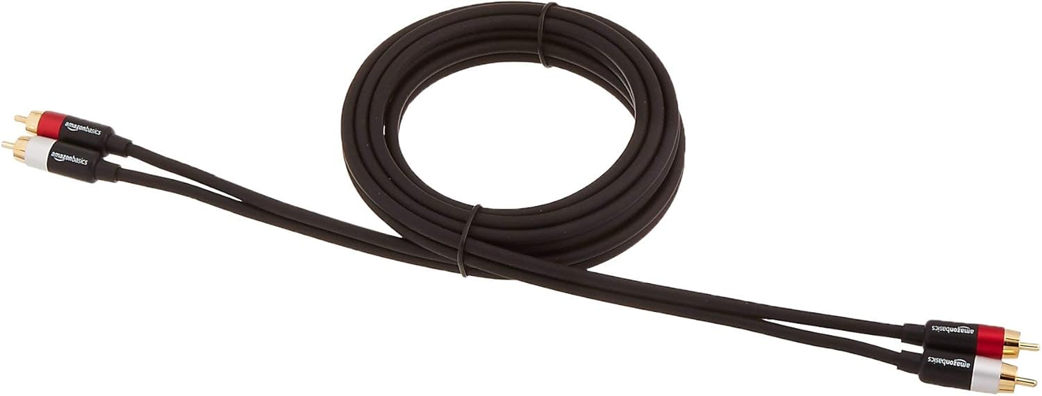 Thumbnail 5 de Amazon Basics 2 RCA audio cable (2.4 m) with gold-plated connectors for amp, active speakers or subwoofer