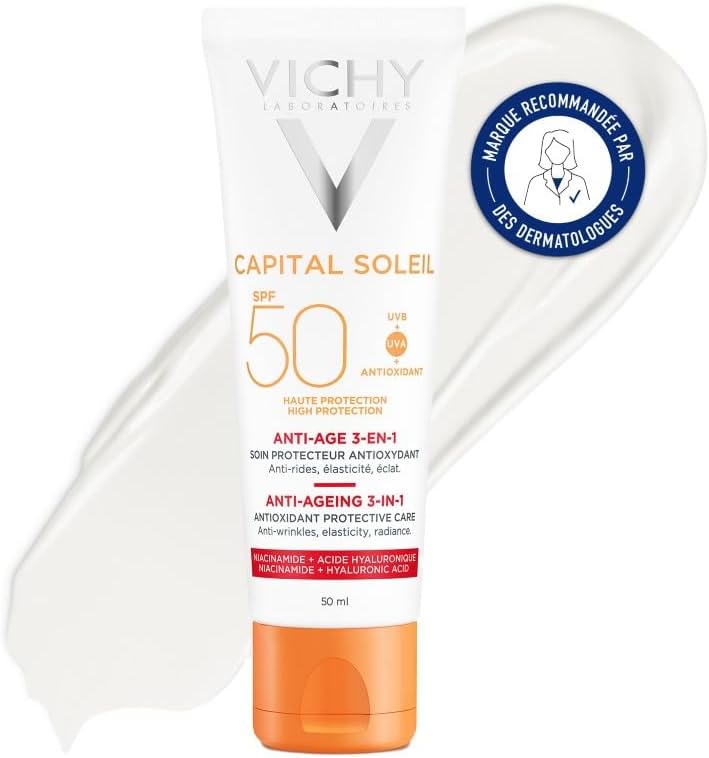 Detalle de Vichy Capital Soleil Crème Solaire Anti-âge 3-en-1 SPF 50