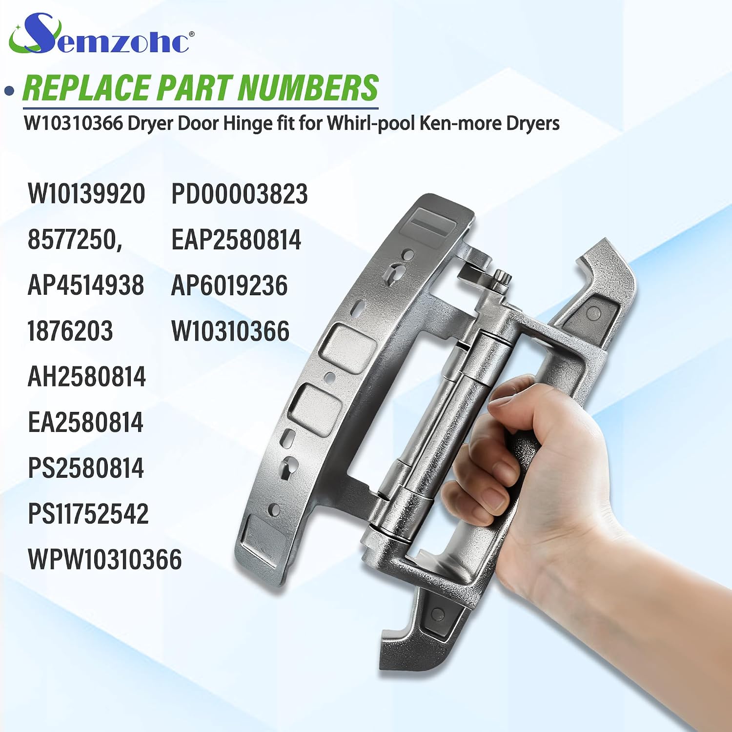 Thumbnail 3 de W10310366 Dryer Door Hinge for Select Whirlpool, Kenmore & Maytag Dryers
