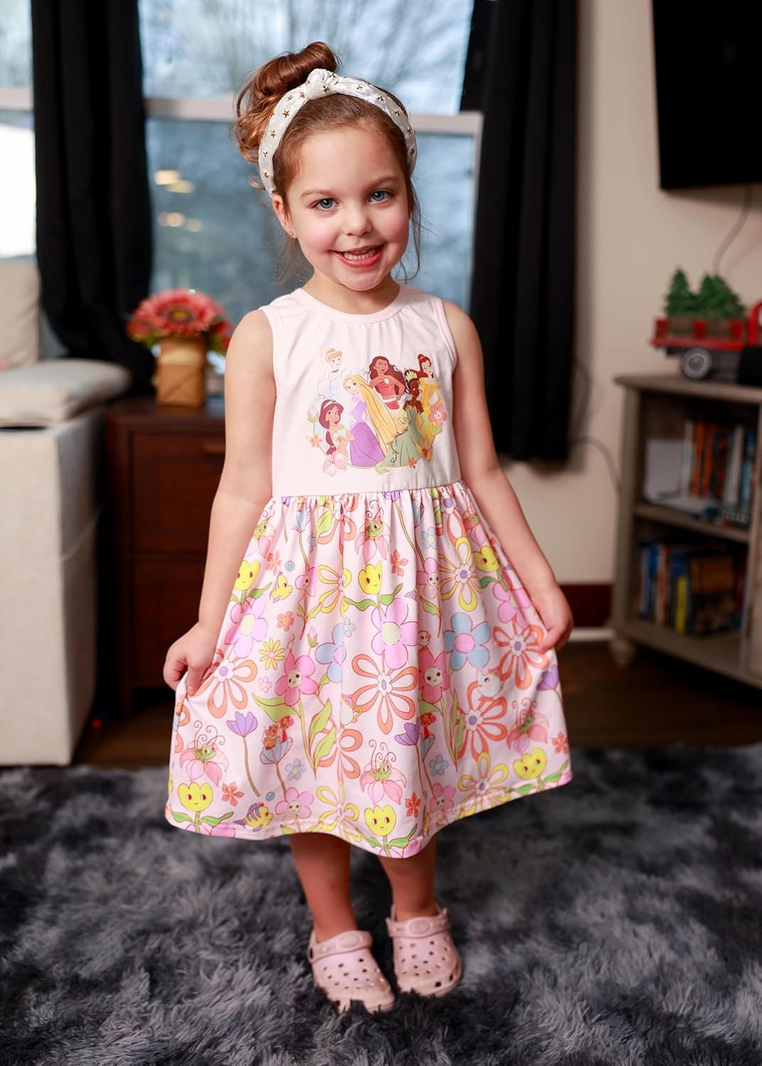 Thumbnail 1 de Disney Princess Multi-Character Dress for Girls: Sleeveless & Short Sleeve Summer Outfit