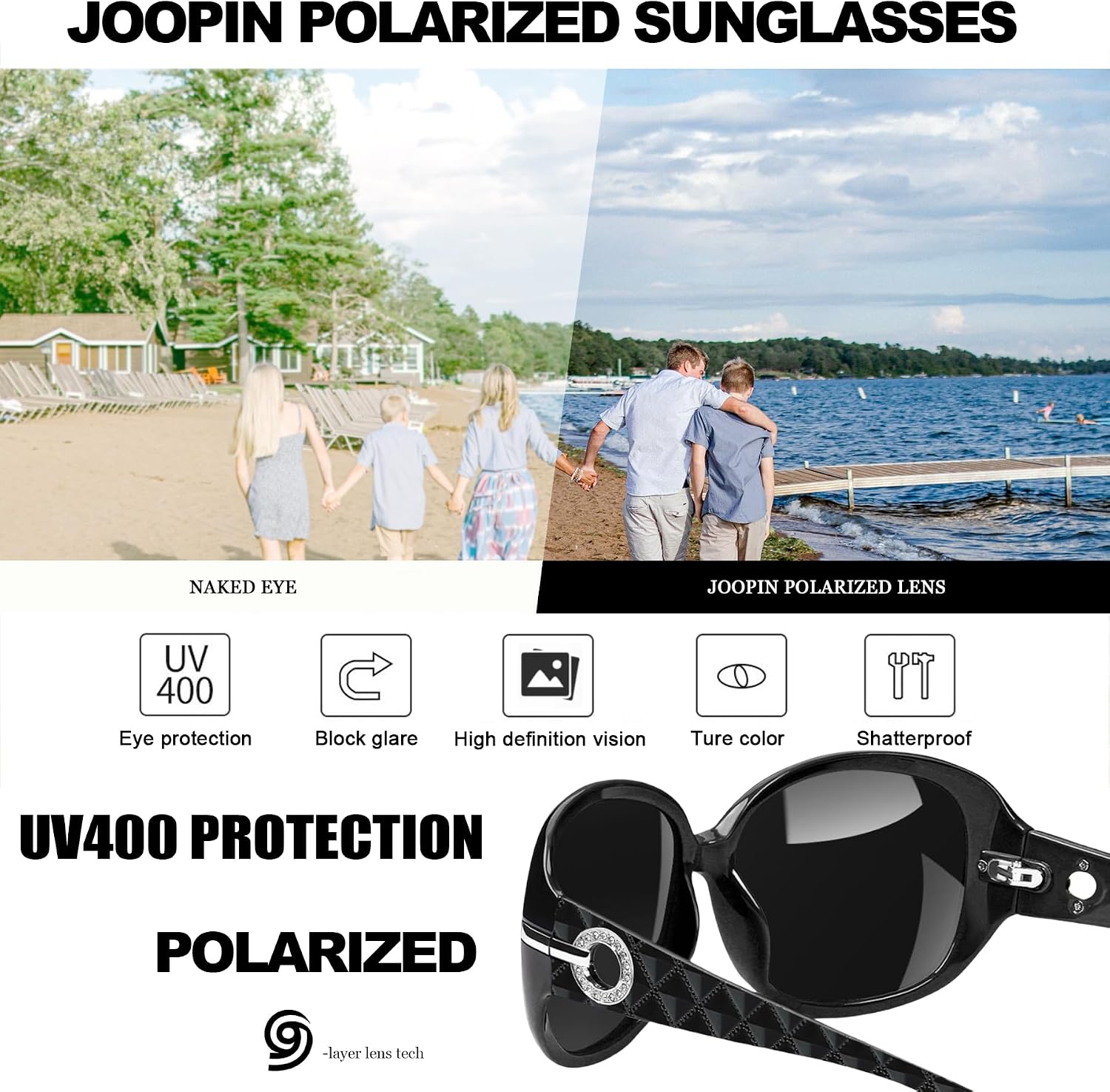 Thumbnail 2 de Joopin Gafas de Sol Mujer polarizadas marco grande