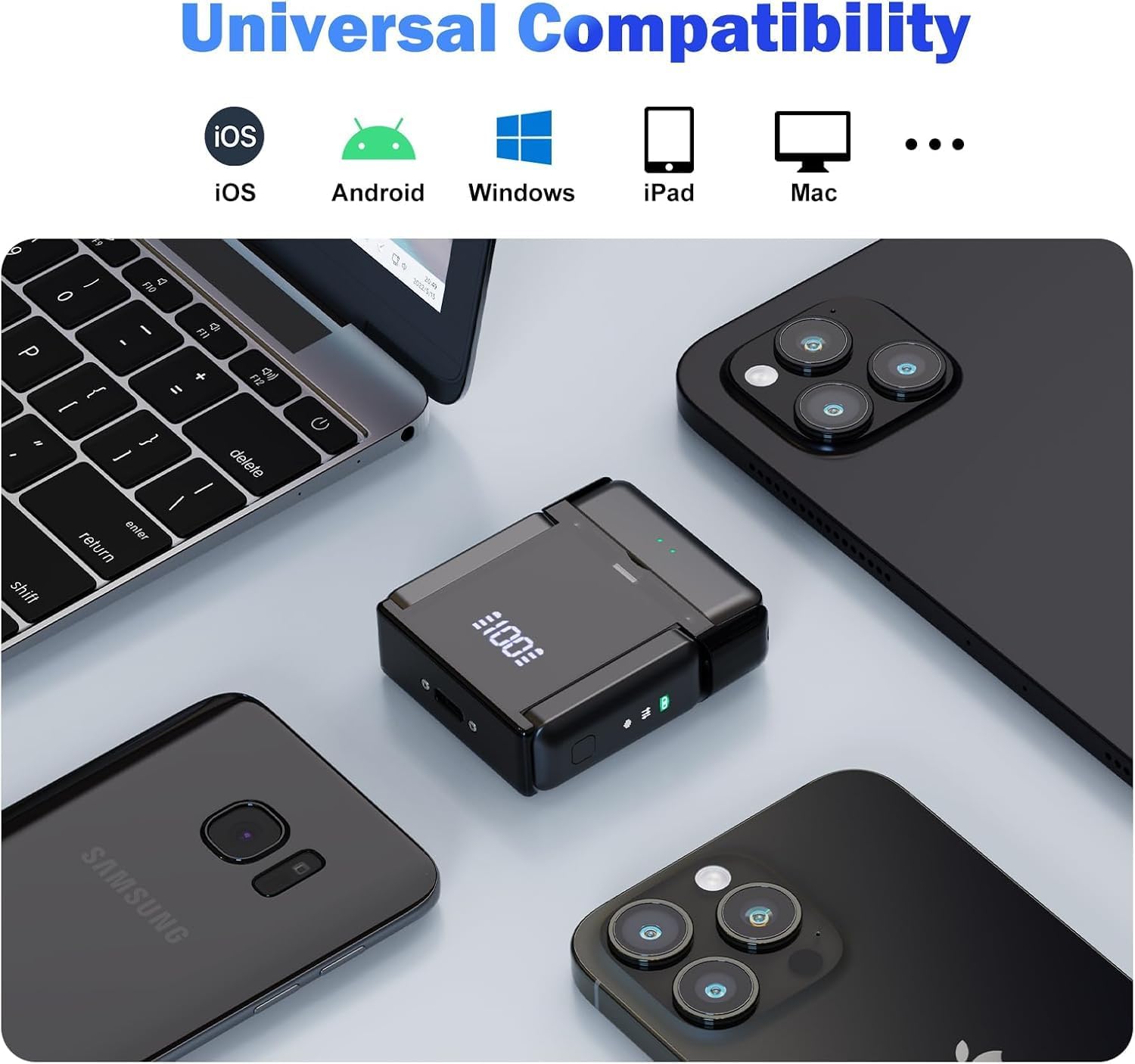 Thumbnail 6 de voijump DT622 Wireless Lavalier Microphone with Lightning, USB-C and 70 ft Range