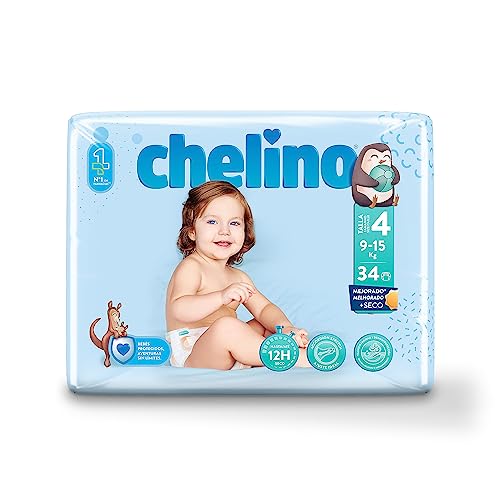 Detalle de Chelino Pañal infantil Talla 4 Gateo (9-15 kg) – 204 pañales