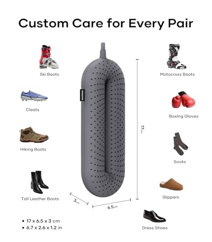 Thumbnail 5 de Snowpea Upgraded Electric Shoe Dryer: 3/6/9 Hour Auto Off, 55°C Drying, 360° Heat for All Shoes (UK Plug)
