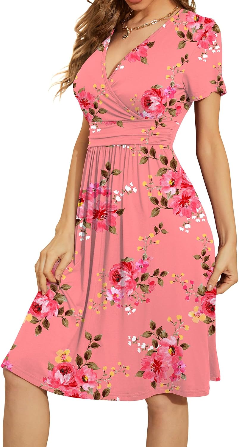 Detalle 2 de WEACZZY Summer V-Neck Floral Dress with Pockets