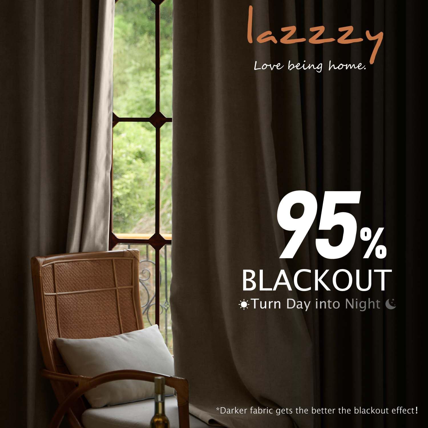 Detalle de Lazzzy Velvet Blackout Extra Long Thermal Insulated Curtains (Beige) — Rod Pocket, 2 Panels, 42" x 108