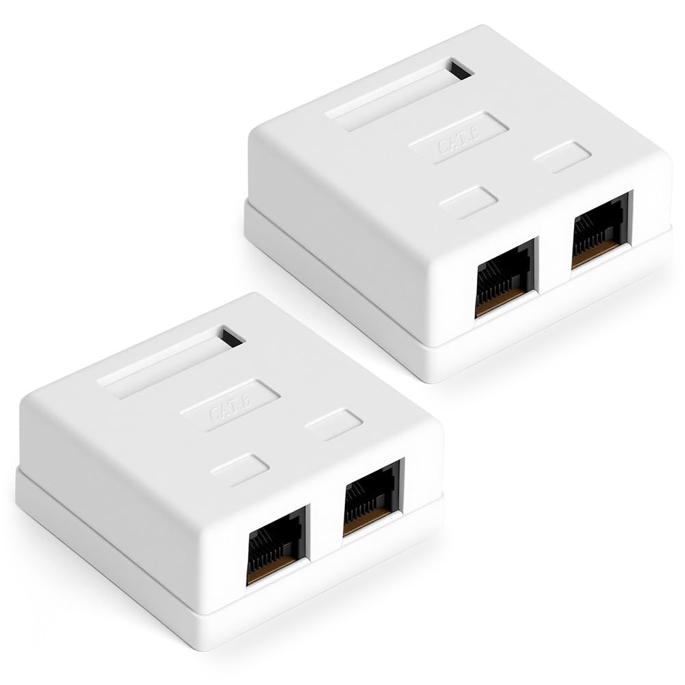 Detalle de AOOSU Prise Réseau CAT 6A 2x RJ45 Blindé