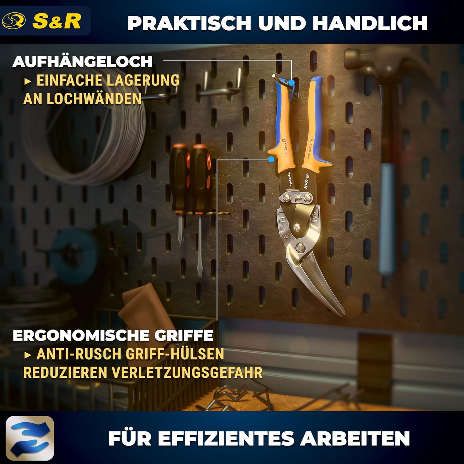 Thumbnail 5 de S&R Blechschere Rechtsschnitt 280 mm – Durchlaufblechschere mit CrMo-Stahlklingen, induktionsgehärtet 60–62 HRC