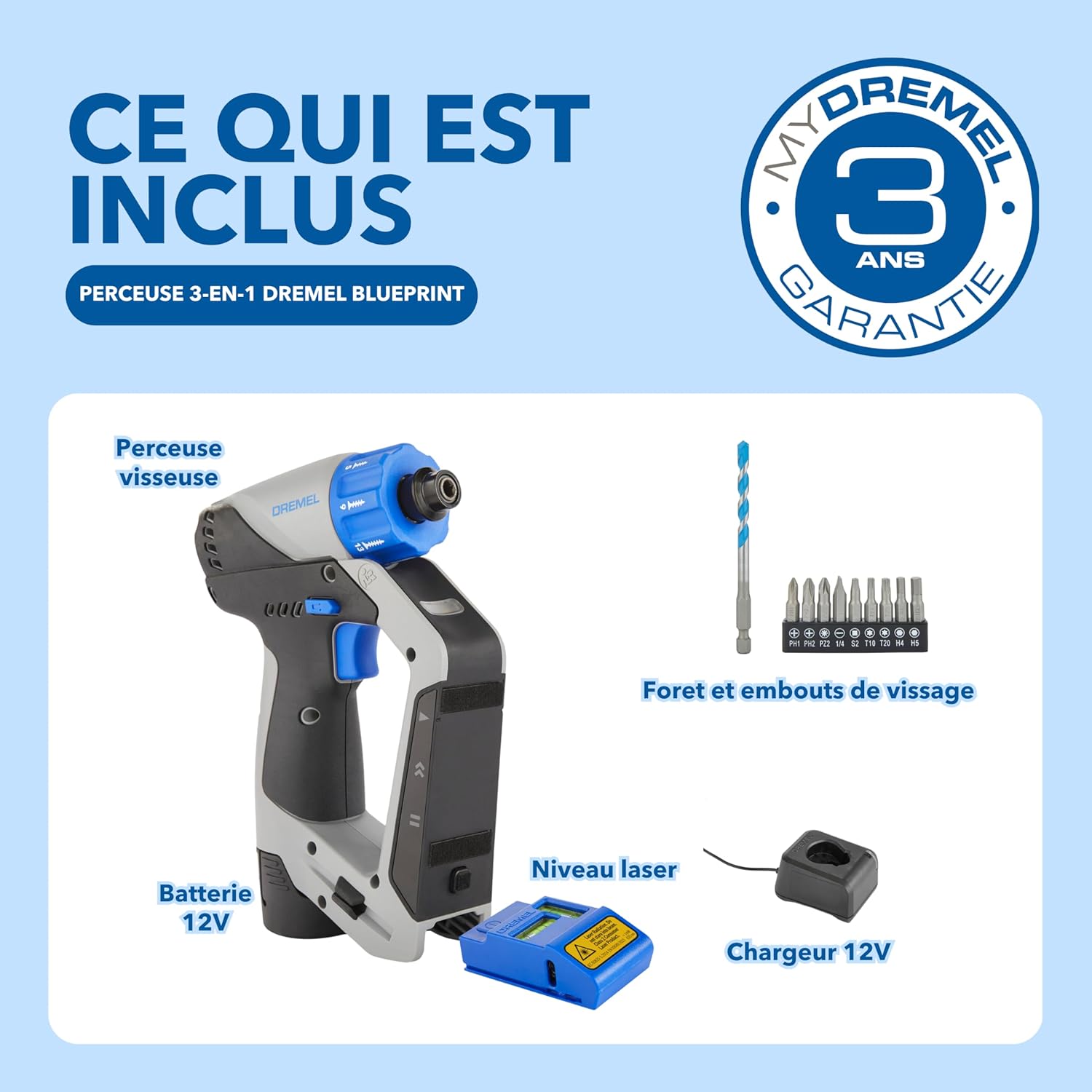 Thumbnail 2 de Dremel Blueprint 12V Perceuse-visseuse 3-en-1 ⚙