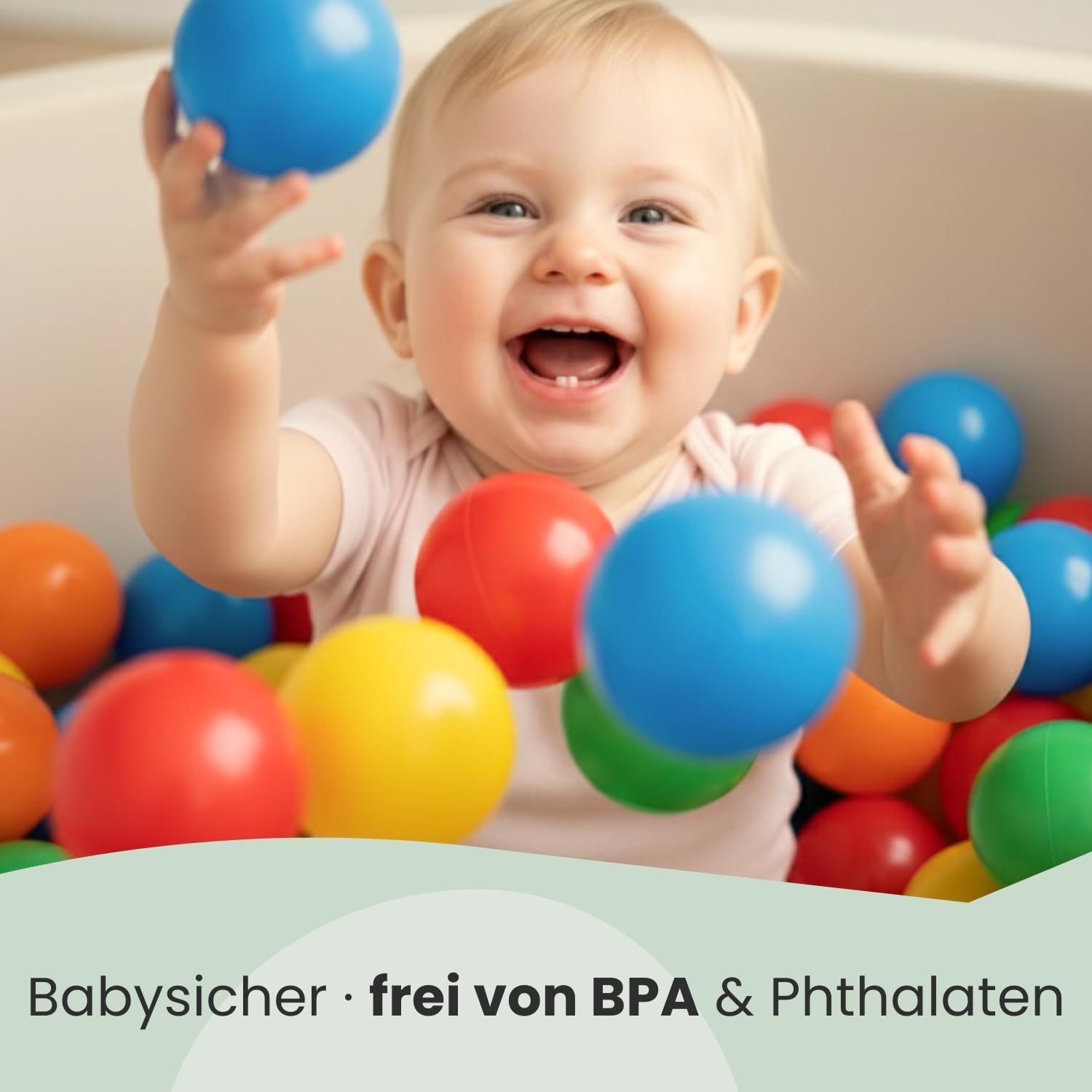 Thumbnail 2 de LittleTom 100 Bälle für Bällebad 7 cm – bunte, robuste Kunststoffbälle für Kinderzimmer, Spielzelt und Hüpfburg