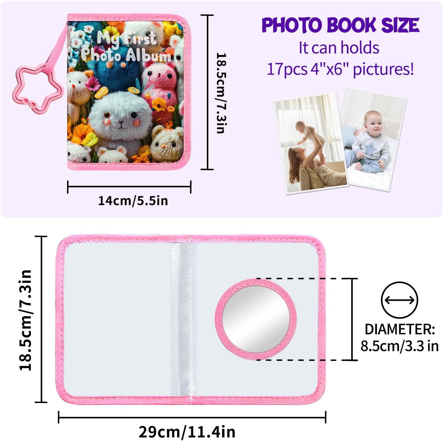 Detalle de ABCKEY Baby Photo Album, 17-Photo Capacity