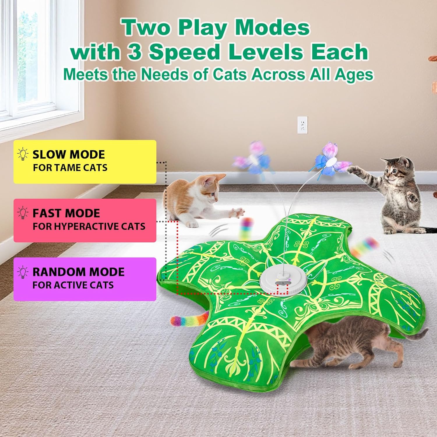 Thumbnail 3 de Qraxond Interactive Cat Toys for Indoor Cats (Rechargeable Touch-Activated Hide and Seek Kitten Toy)