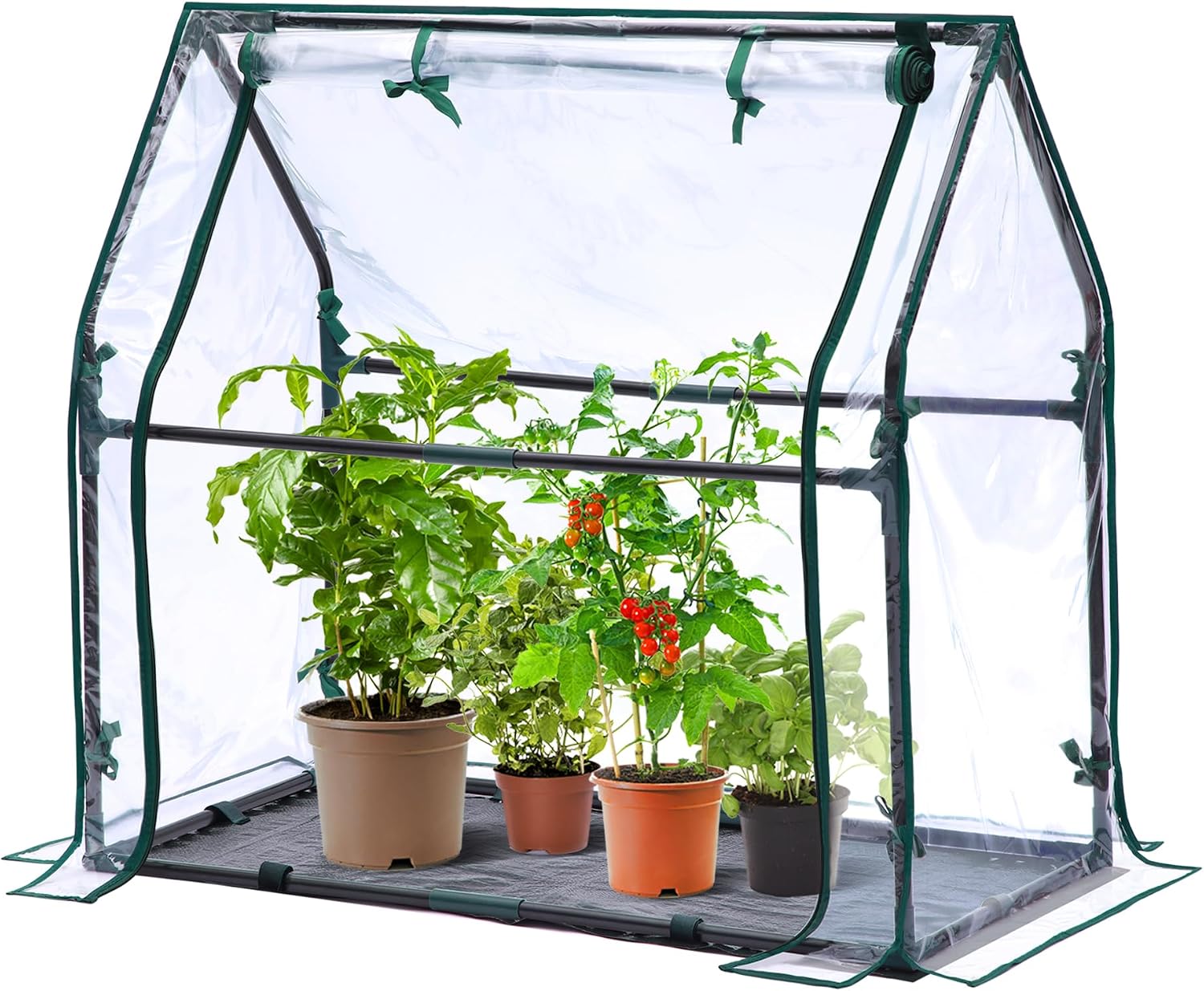 Detalle de Ohuhu Mini Tabletop Greenhouse with Waterproof Pad – Portable humidity dome for small plants & seedling germination