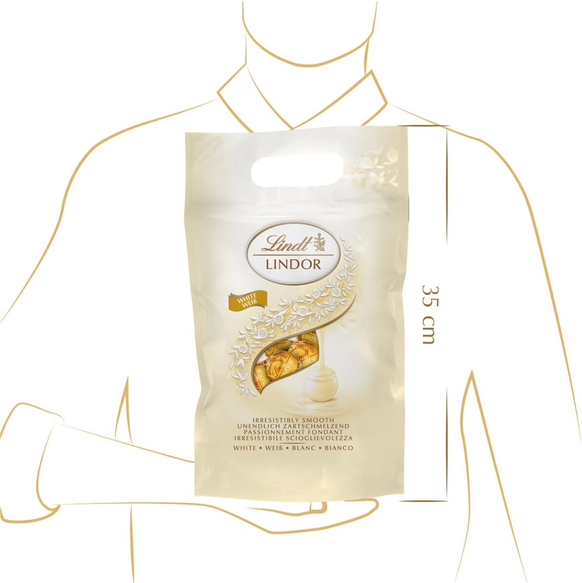 Detalle 2 de Lindt LINDOR Praline Cioccolato Bianco 1kg 🍫