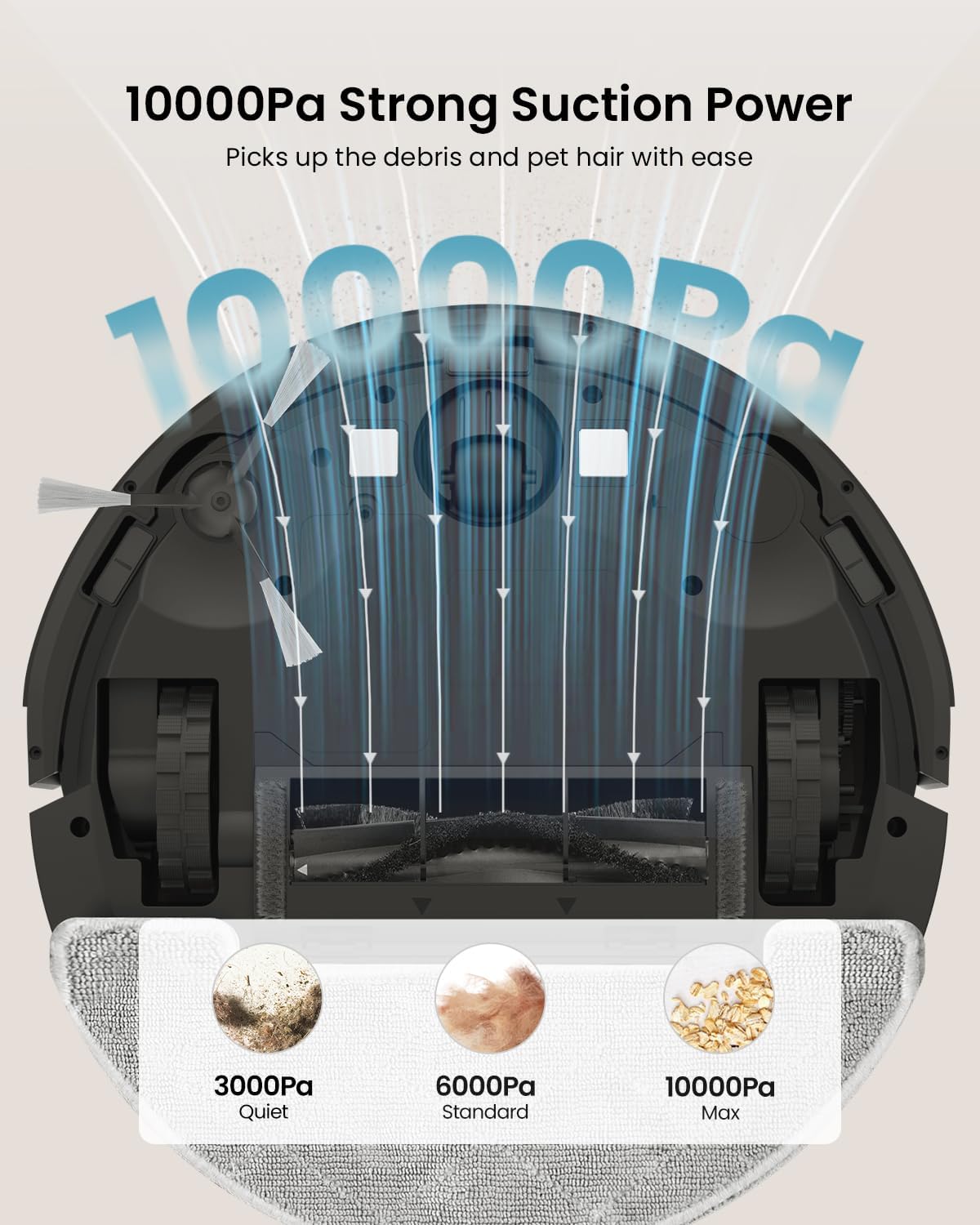 Thumbnail 3 de Vexilar Self-Emptying Robot Vacuum Cleaner with Mop, Laser Navigation and 60 Days Hands-Free Cleaning