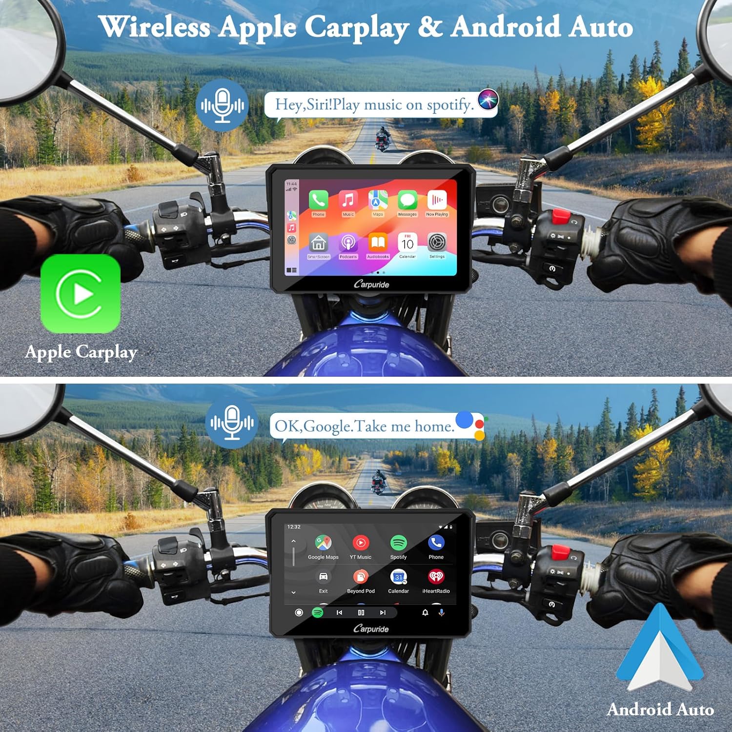 Thumbnail 1 de Carpuride W702 7-inch Motorcycle GPS