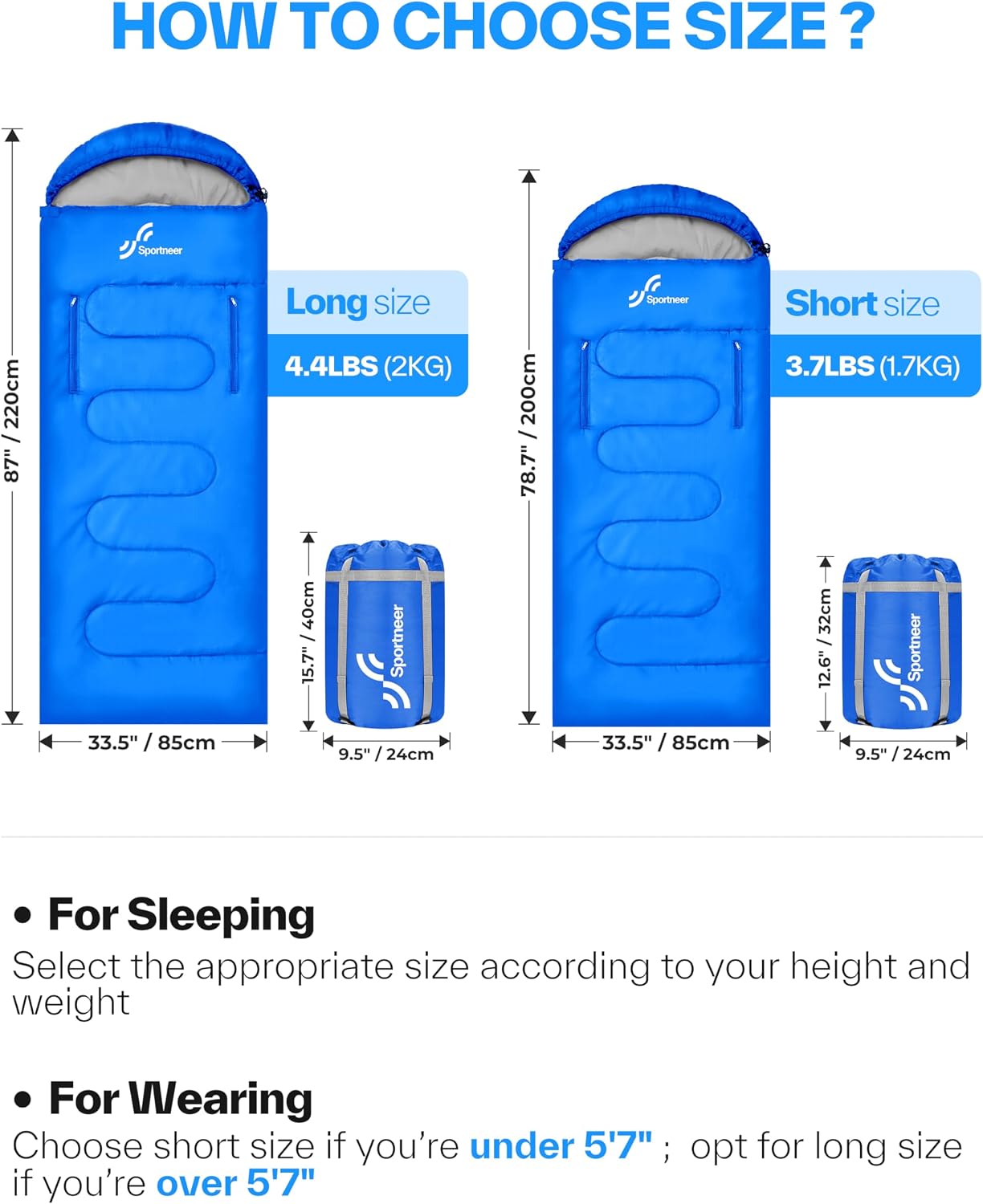 Thumbnail 5 de Sportneer Wearable Sleeping Bag, Walkable Design with Arm Zippers
