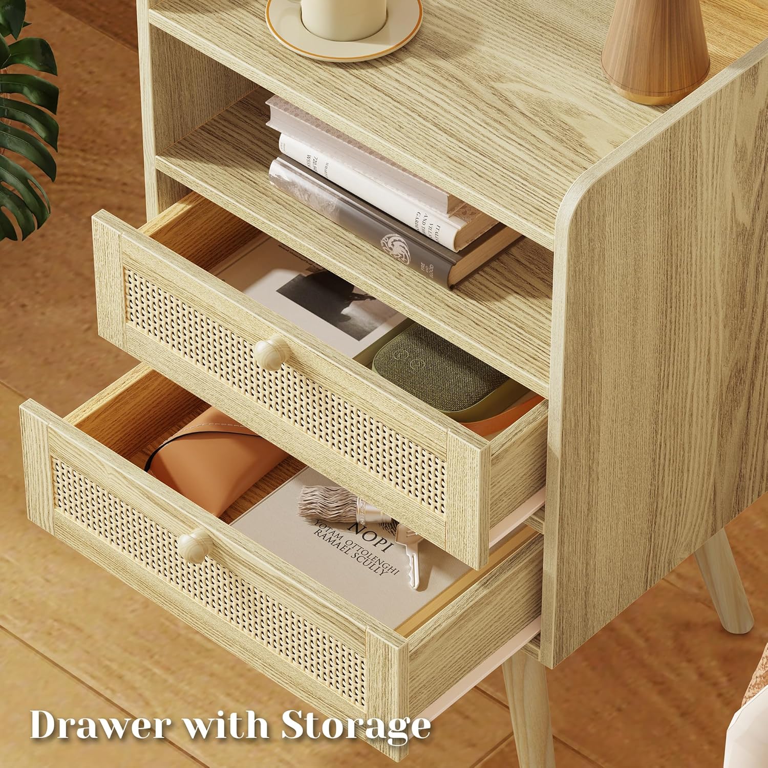 Thumbnail 4 de SUPERJARE 2 Drawer Night Stand 25.2" with Charger