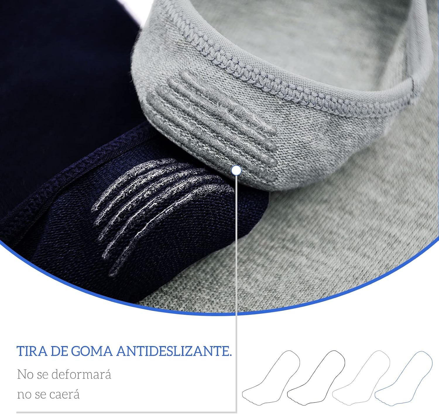 Thumbnail 4 de PUTUO Calcetines invisibles cinco dedos 4 pares