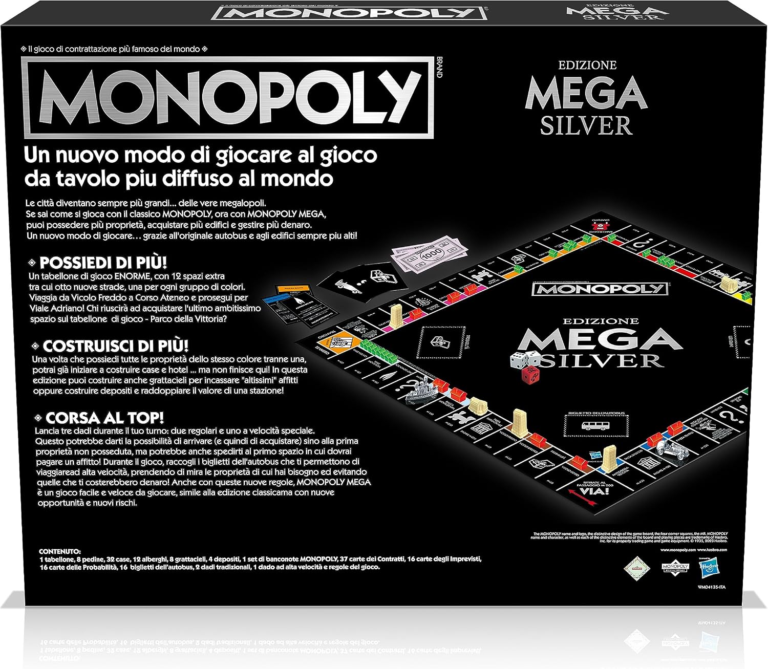 Detalle de Winning Moves Mega Monopoly Edizione Black e Silver – Gioco da Tavolo Edizione Italiana WM04135-ITA-6