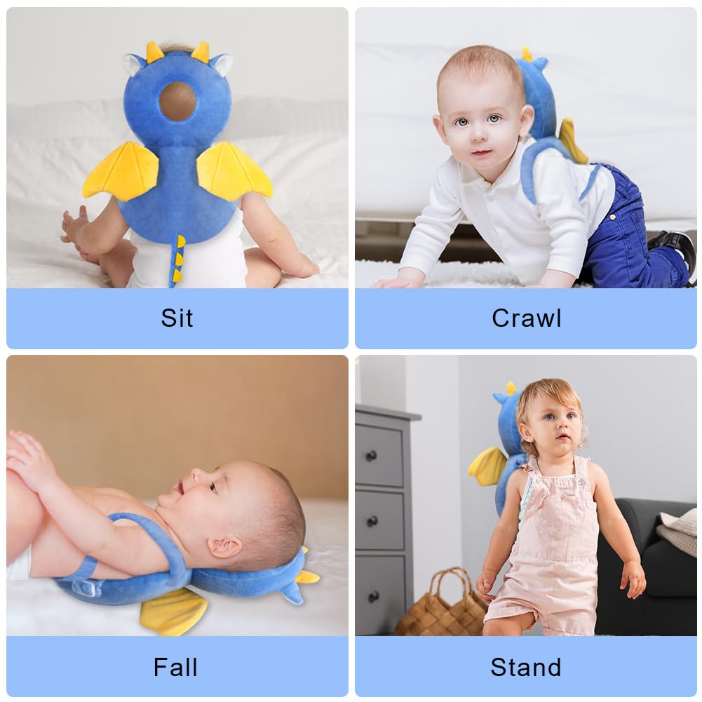 Thumbnail 5 de Vicloon Baby Kopfschutz mit verstellbaren Schutzkissen – Drache Blau, 4–24 Monate