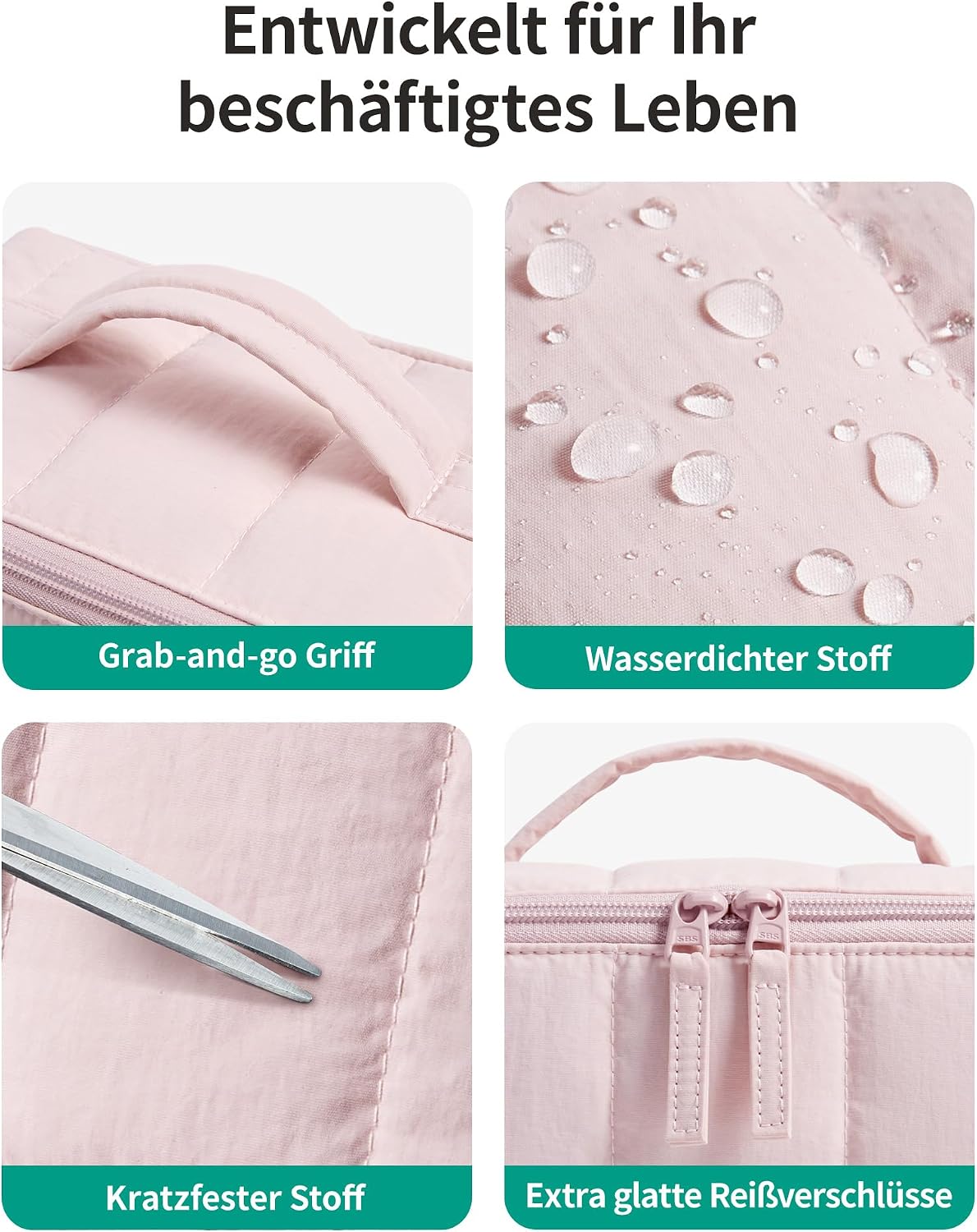 Thumbnail 2 de BAGSMART Reise Kosmetiktasche Damen – Wasserabweisende Kulturtasche mit großzügigem Stauraum, offenes Design und 2-in-1-Aufbewahrung