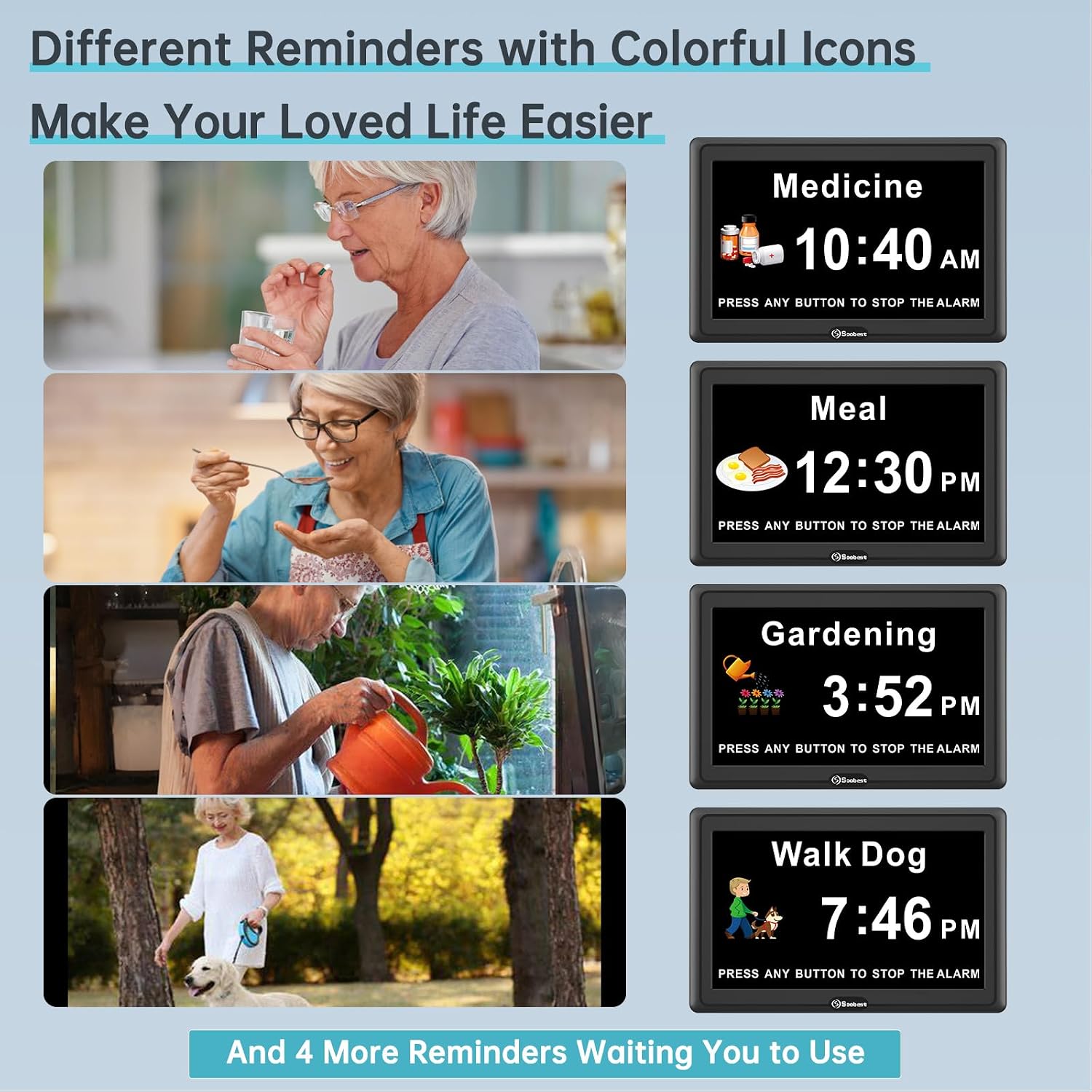Thumbnail 2 de Soobest Dementia Clock for Seniors, 20 alarms