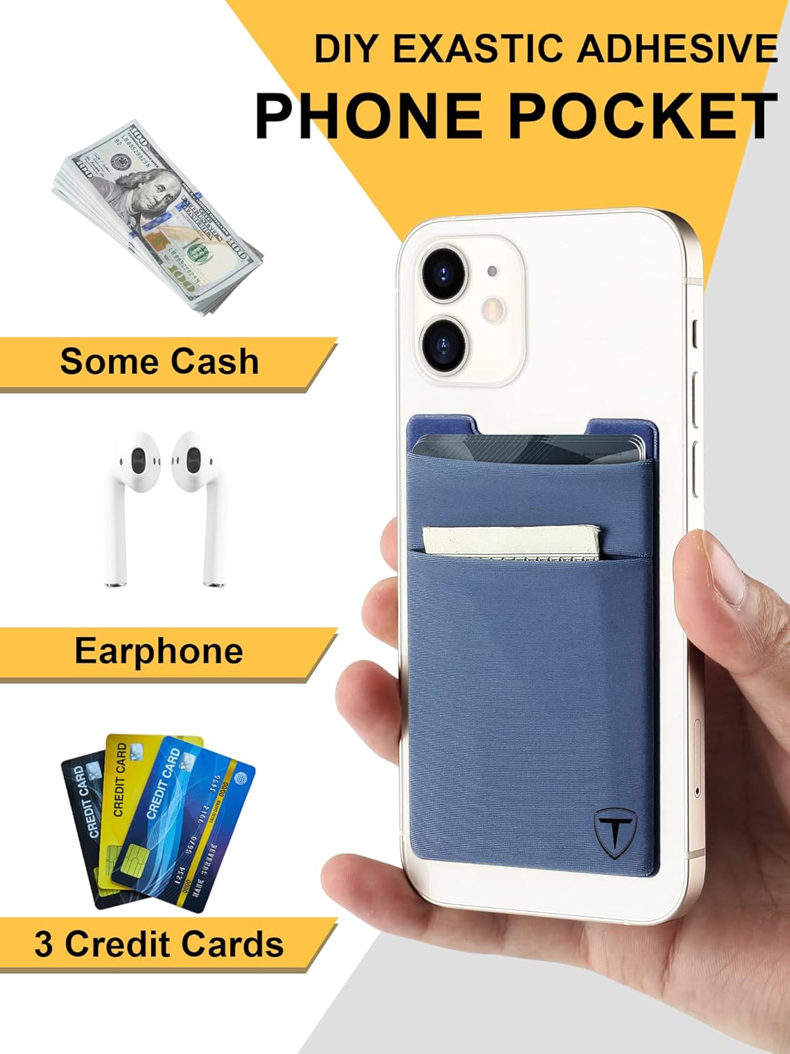 Thumbnail 3 de TOYFID minimalistische Geldbörse mit RFID-Blocker und Pop-up Kartenhalter für bis zu 6 Karten, blau
