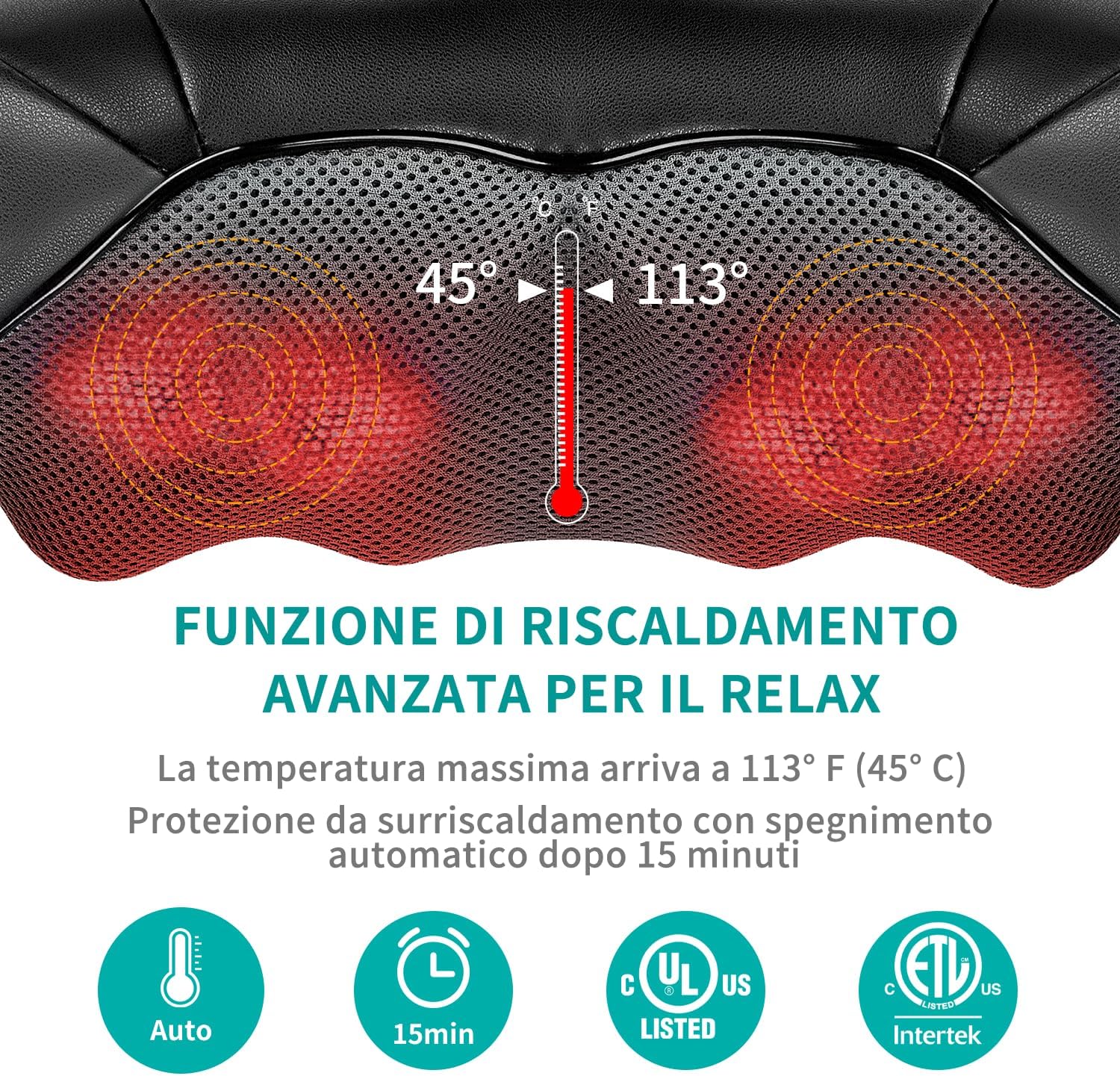 Thumbnail 4 de Nekteck 3D massaggiatore collo e spalle con caldo lenitivo: sollievo a casa, in ufficio e in auto