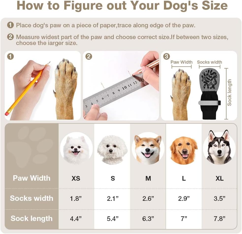 Thumbnail 1 de Adiwo Calzini per cani antiscivolo regolabili (2 paia) per piccola taglia e media taglia XL