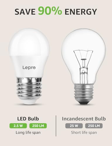 Detalle 2 de Lepro Bombilla LED E27 2.5W Pack 5 – 250 lúmenes, 2700K, 180°