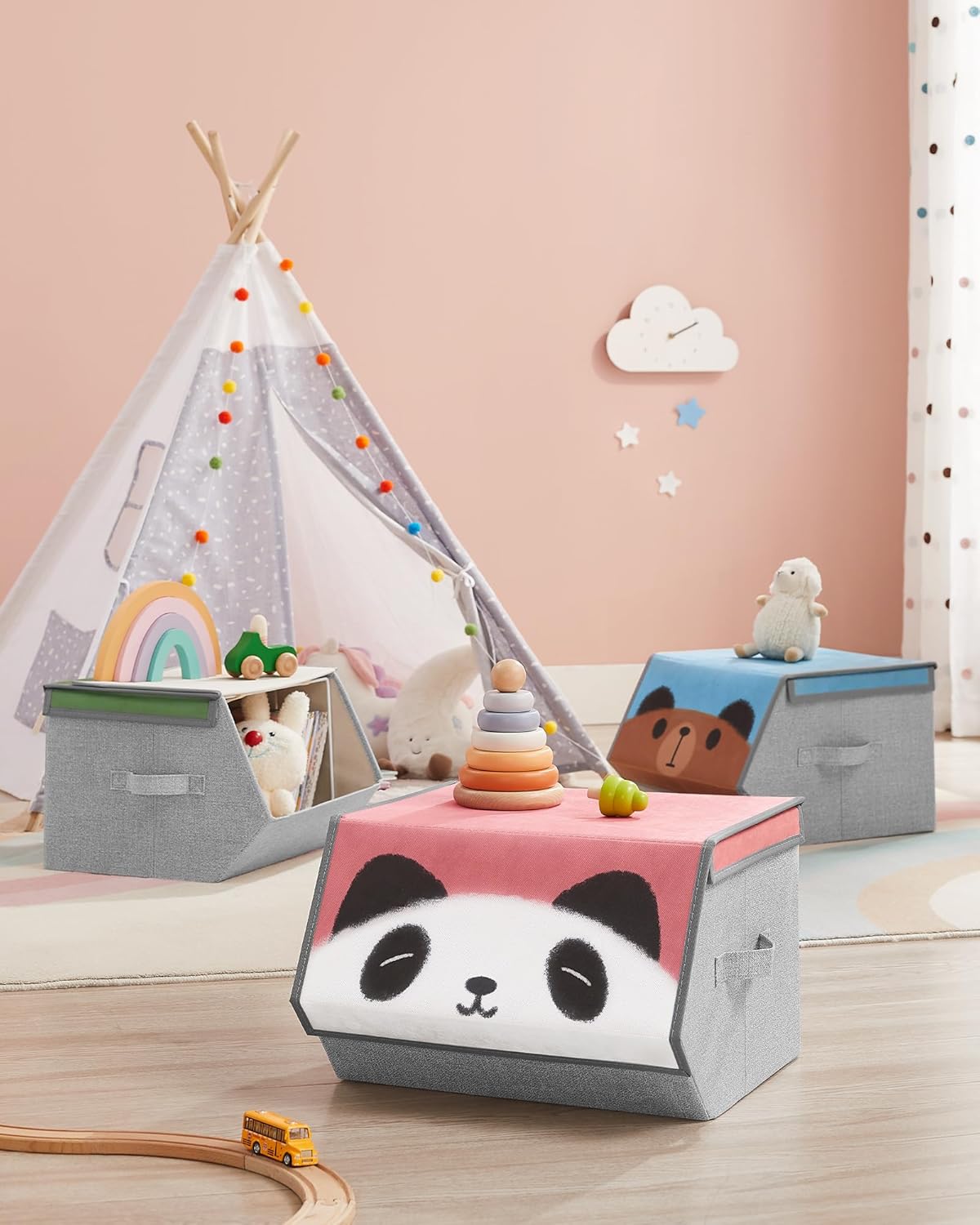 Detalle 2 de SONGMICS RFB760P02 kids storage organisers set of 3