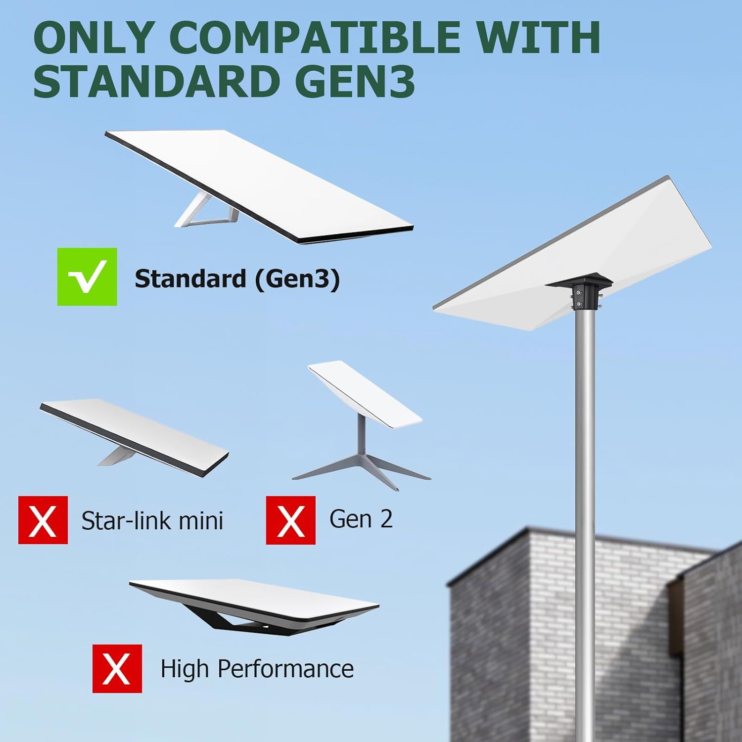 Thumbnail 1 de Starlink Gen 3 Pipe Adapter Mount for Standard Dish – Aluminium Alloy Pole/Mast Mount Plate