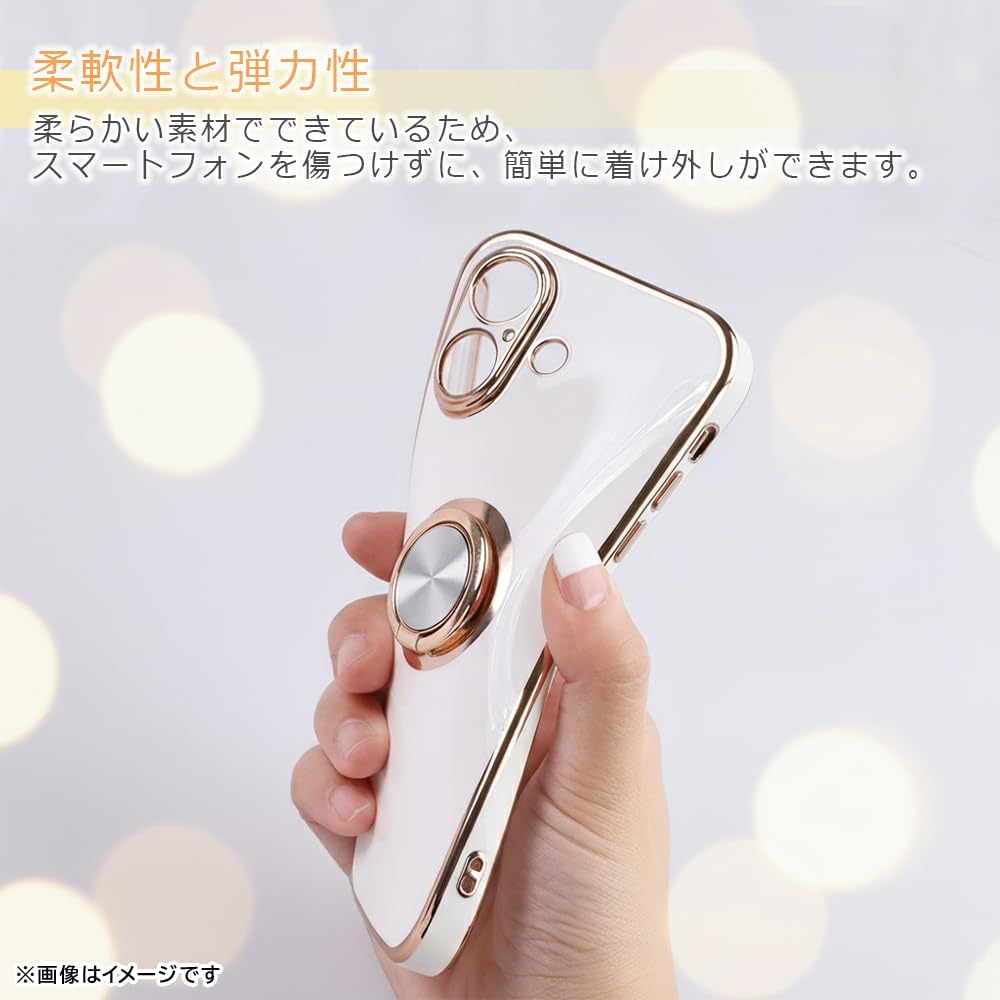 Detalle de レイ・アウト RT-GA26M1TRE/BG Galaxy A57 5G用リング付きケース ブラック×ゴールド