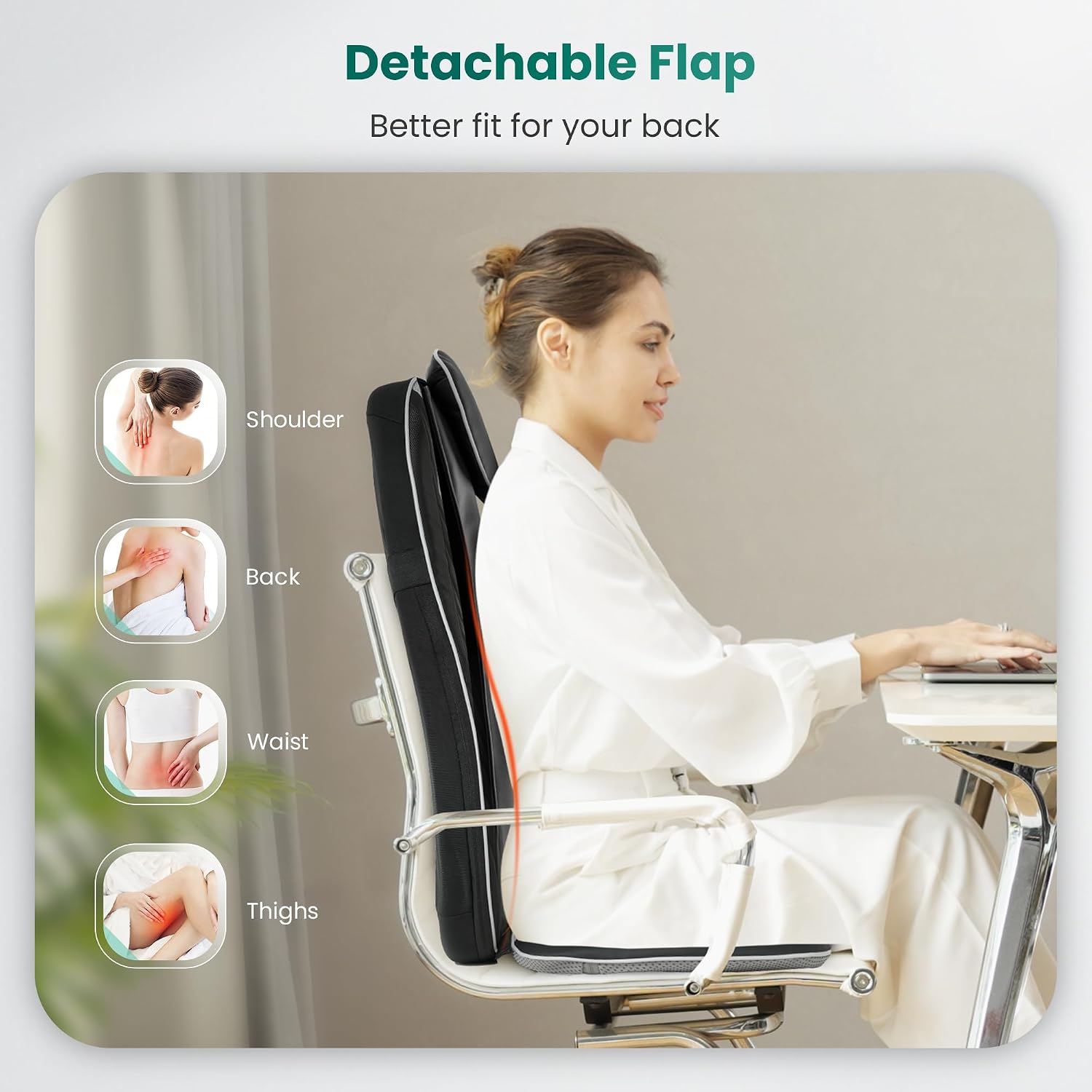 Detalle de Snailax Shiatsu Massagesitzauflage mit Wärme